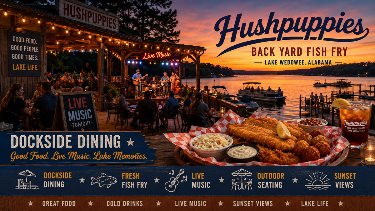 Hushpuppies - Back Yard Fish Fry lakefront dining and fish fry feature