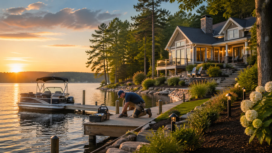 Lake property services dock shoreline and home support near Lake Wedowee