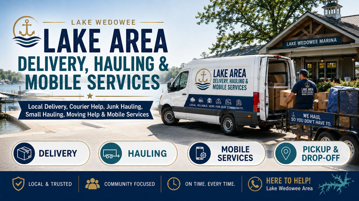 Lake Area Delivery, Hauling and Mobile Services courier help and pickup services