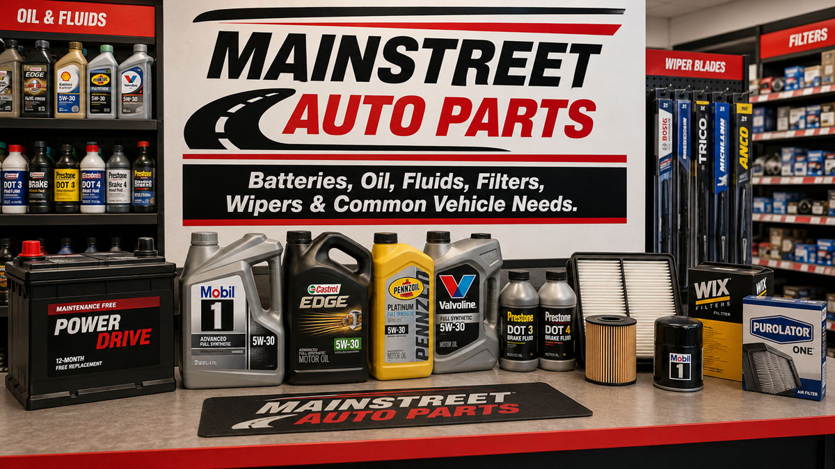 Mainstreet Auto Parts batteries fluids and maintenance supplies