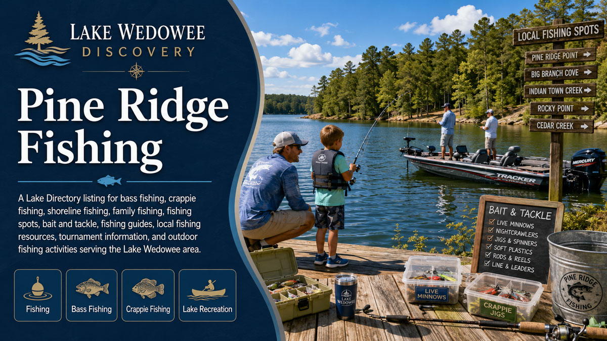 Pine Ridge Fishing bass crappie shoreline and family fishing