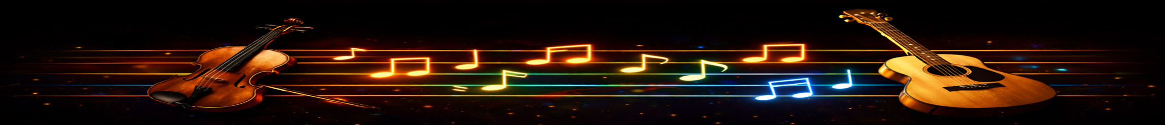 Music score banner for custom-made royalty-free music